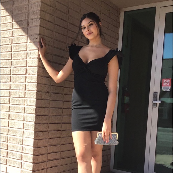 Black Evening Special Occasion Mini Dress NWT - Picture 3 of 7